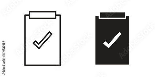 Clipboard check icons vector Collection Clipart Pack. icon with editable line stroke