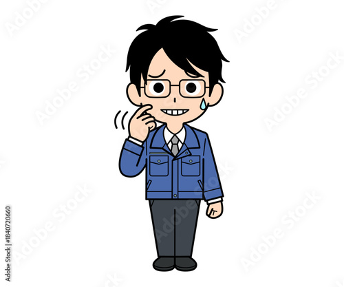 動揺する営業マンの男性