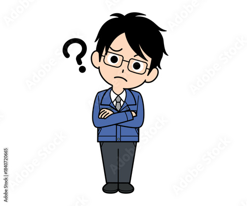 疑問に思う営業マンの男性