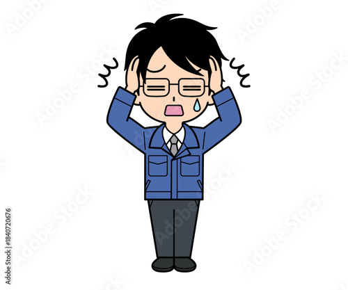 ショックを受ける営業マンの男性