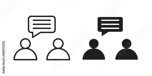 Discussion icons vector Collection Clipart Pack. icon with editable line stroke