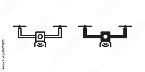 Drone icons vector Collection Clipart Pack. icon with editable line stroke