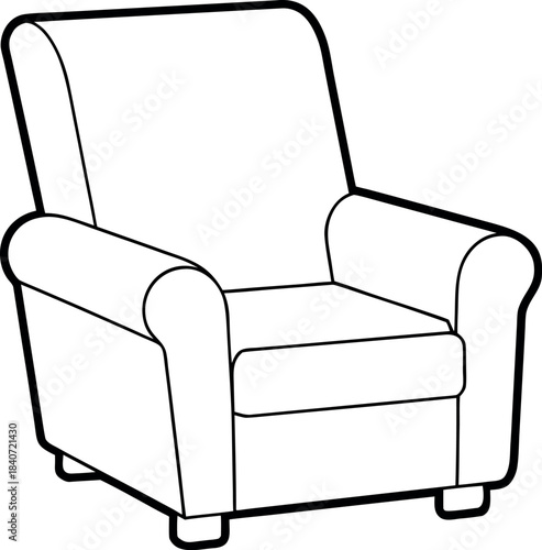 Classic Recliner Armchair Line Art for Home Interior Concepts