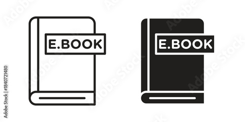 E-book icons vector Collection Clipart Pack. icon with editable line stroke