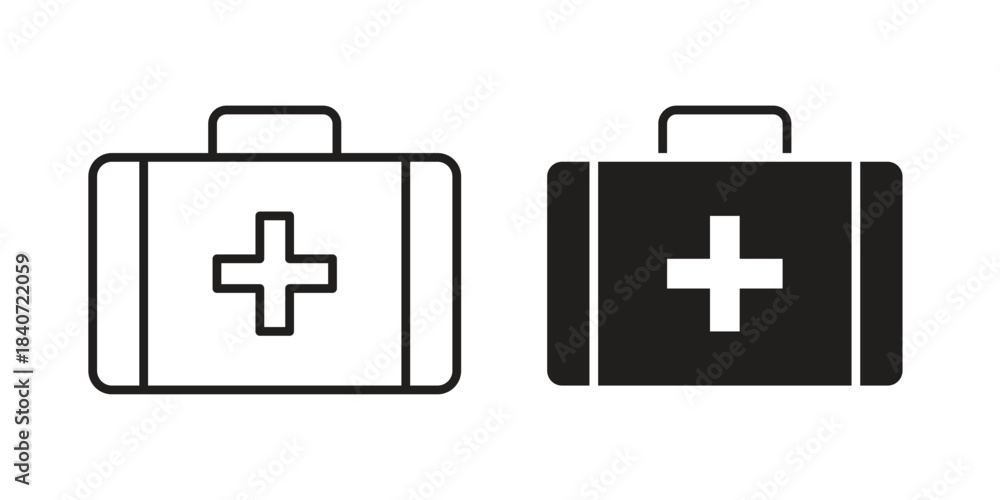 Obraz premium First aid kit icons vector Collection Clipart Pack. icon with editable line stroke