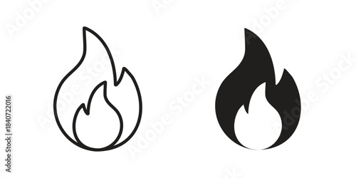 Fire icons vector Collection Clipart Pack. icon with editable line stroke