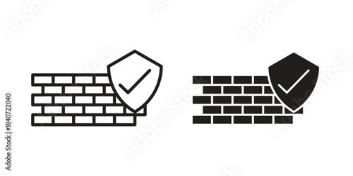 Firewall icons vector Collection Clipart Pack. icon with editable line stroke