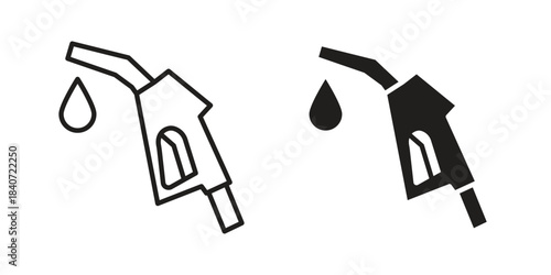 Fuel icons vector Collection Clipart Pack. icon with editable line stroke