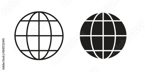 Globe icons vector Collection Clipart Pack. icon with editable line stroke