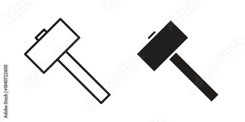 Hammer icons vector Collection Clipart Pack. icon with editable line stroke