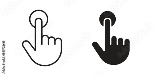 Hand click icons vector Collection Clipart Pack. icon with editable line stroke