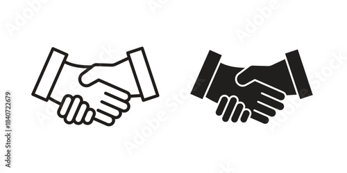 Handshake icons vector Collection Clipart Pack. icon with editable line stroke