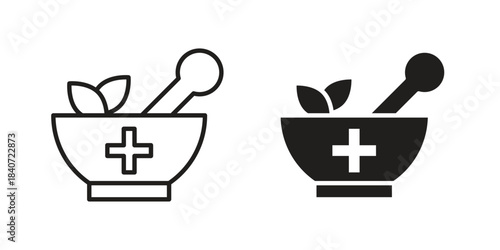 Herbal medicine icons vector Collection Clipart Pack. icon with editable line stroke