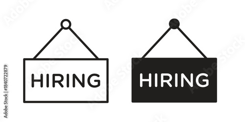 Hiring icons vector Collection Clipart Pack. icon with editable line stroke