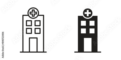 Hospital icons vector Collection Clipart Pack. icon with editable line stroke