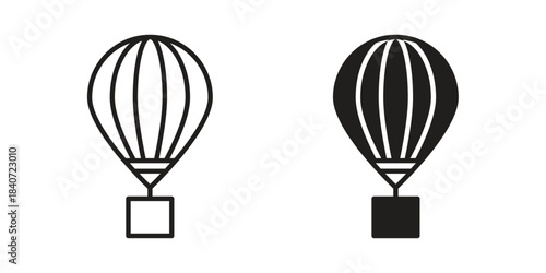 Hot air balloon icons vector Collection Clipart Pack. icon with editable line stroke
