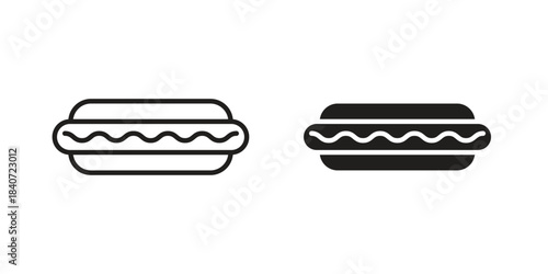 Hot dog icons vector Collection Clipart Pack. icon with editable line stroke