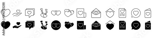 Love icon vector set. relationships illustration sign collection. online dating symbol or logo.