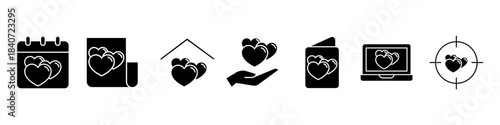Love icon vector set. relationships illustration sign collection. online dating symbol or logo.