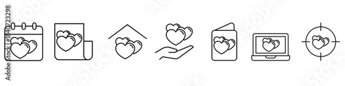 Love icon vector set. relationships illustration sign collection. online dating symbol or logo.
