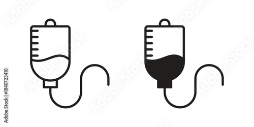 IV bag icons vector Collection Clipart Pack. icon with editable line stroke