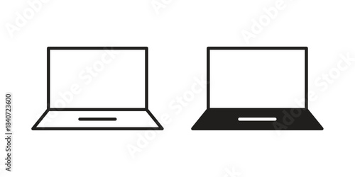 Laptop icons vector Collection Clipart Pack. icon with editable line stroke