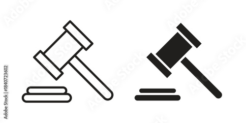 Law icons vector Collection Clipart Pack. icon with editable line stroke