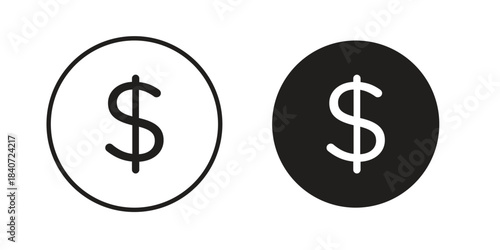 Money coin icons vector Collection Clipart Pack. icon with editable line stroke