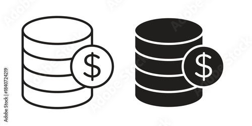 Money icons vector Collection Clipart Pack. icon with editable line stroke