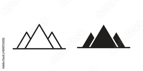 Mountain icons vector Collection Clipart Pack. icon with editable line stroke