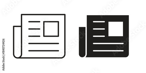 Newspaper icons vector Collection Clipart Pack. icon with editable line stroke