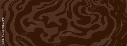 Creamy coffee pattern with soft drips and swirling flows. Light brown seamless background with organic shapes. Stock vector illustration in modern style.