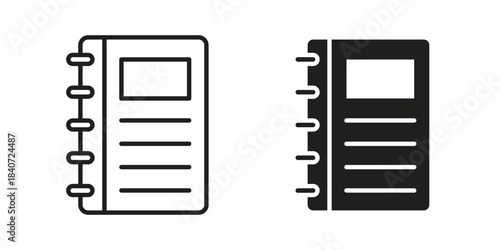 Notebook icons vector Collection Clipart Pack. icon with editable line stroke