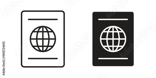 Passport icons vector Collection Clipart Pack. icon with editable line stroke