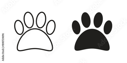 Paw icons vector Collection Clipart Pack. icon with editable line stroke