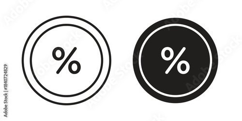 Percentage icons vector Collection Clipart Pack. icon with editable line stroke