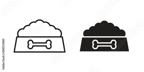 Pet food icons vector Collection Clipart Pack. icon with editable line stroke