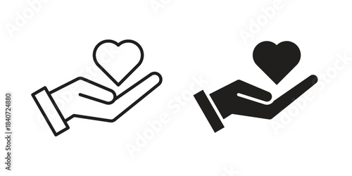 Philanthropy icons vector Collection Clipart Pack. icon with editable line stroke