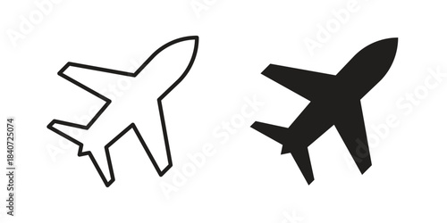Plane icons vector Collection Clipart Pack. icon with editable line stroke