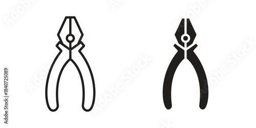Pliers icons vector Collection Clipart Pack. icon with editable line stroke