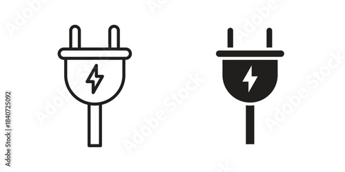 Plug adapter icons vector Collection Clipart Pack. icon with editable line stroke