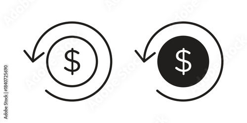 Refund icons vector Collection Clipart Pack. icon with editable line stroke