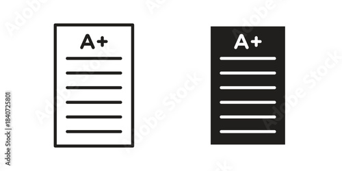 Report card icons vector Collection Clipart Pack. icon with editable line stroke