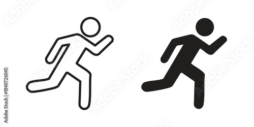 Running icons vector Collection Clipart Pack. icon with editable line stroke