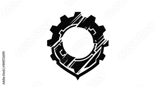 Futuristic gear technology circuit board design element for innovation concept