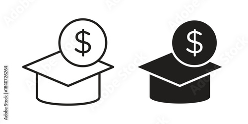 Scholarship fund icons vector Collection Clipart Pack. icon with editable line stroke