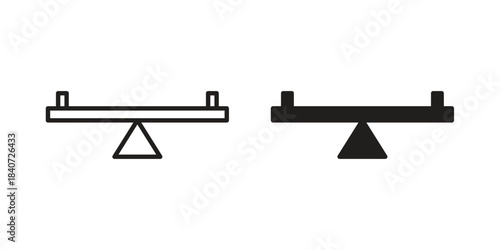 Seesaw icons vector Collection Clipart Pack. icon with editable line stroke