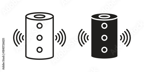 Smart speaker icons vector Collection Clipart Pack. icon with editable line stroke