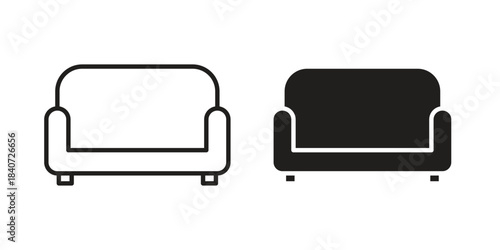 Sofa icons vector Collection Clipart Pack. icon with editable line stroke