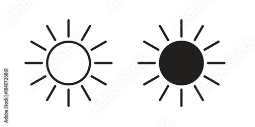 Sun icons vector Collection Clipart Pack. icon with editable line stroke
